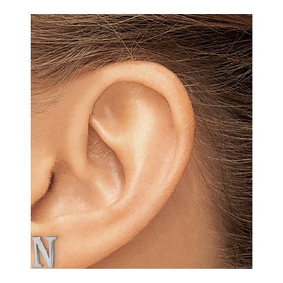 Sterling Silver Letter N Stud Earrings – view 3