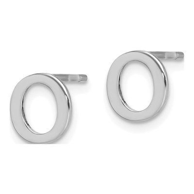 Sterling Silver Letter O Stud Earrings – view 3