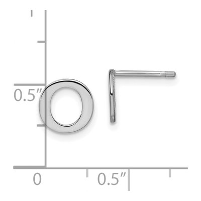 Sterling Silver Letter O Stud Earrings – view 6