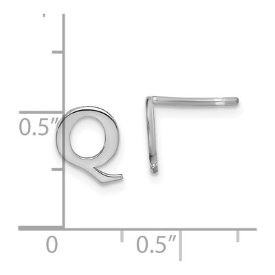 Sterling Silver Letter Q Stud Earrings – view 4