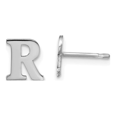 Sterling Silver Letter R Stud Earrings