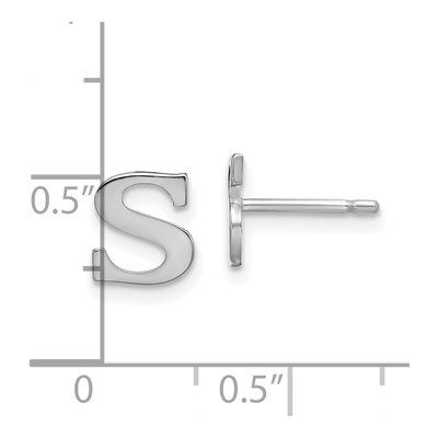 Sterling Silver Letter S Stud Earrings – view 4
