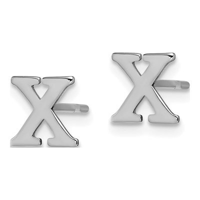 Sterling Silver Letter X Stud Earrings – view 2