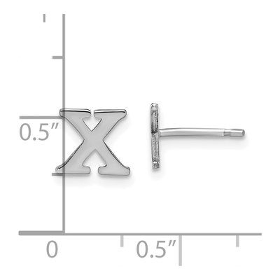 Sterling Silver Letter X Stud Earrings – view 4