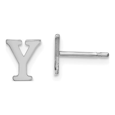 Sterling Silver Letter Y Stud Earrings