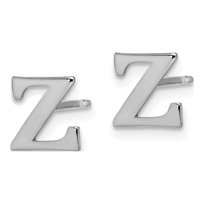 Sterling Silver Letter Z Stud Earrings – view 2