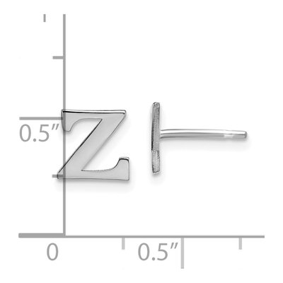 Sterling Silver Letter Z Stud Earrings – view 4