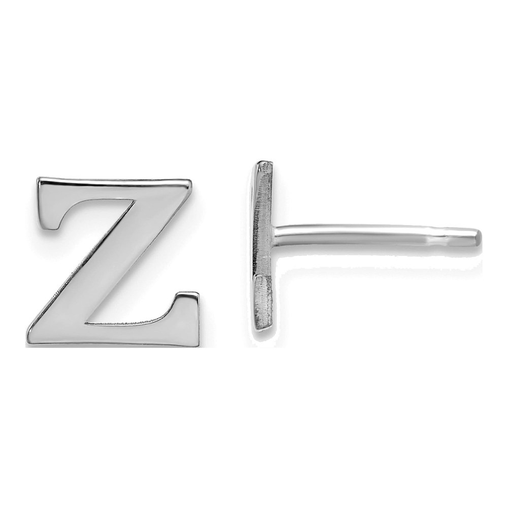 Sterling Silver Letter Z Stud Earrings