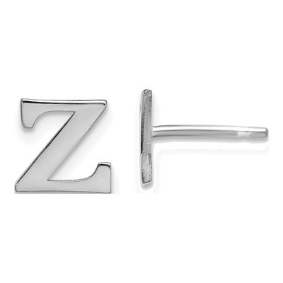 Sterling Silver Letter Z Stud Earrings
