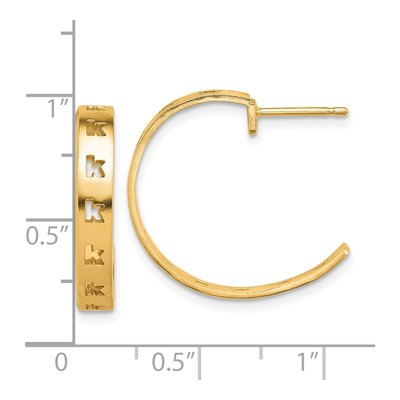 Gold-Plated Sterling Silver 21mm Personalized Initial Hoop Earrings – view 4