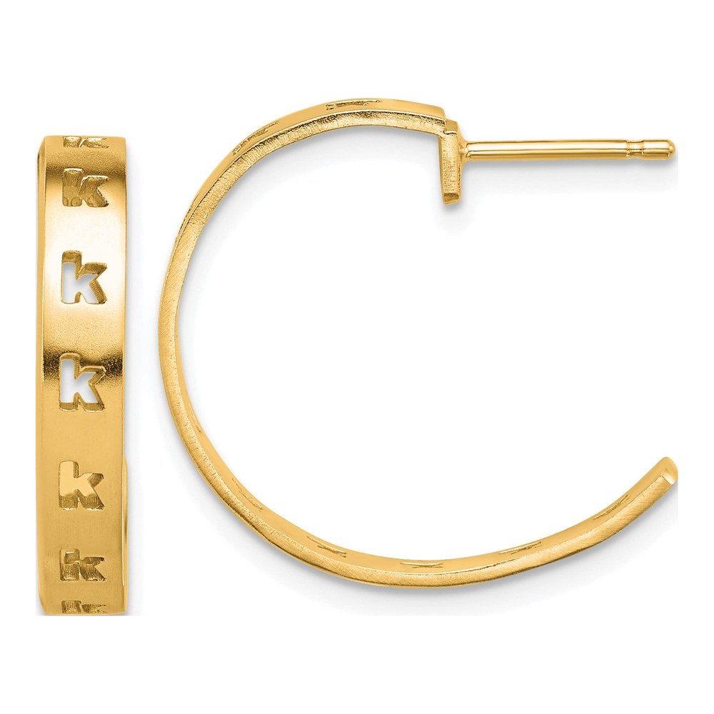 Gold-Plated Sterling Silver 21mm Personalized Initial Hoop Earrings