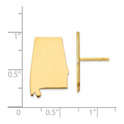 Gold-Plated Sterling Silver Gp Al Large State Stud Earrings – view 2