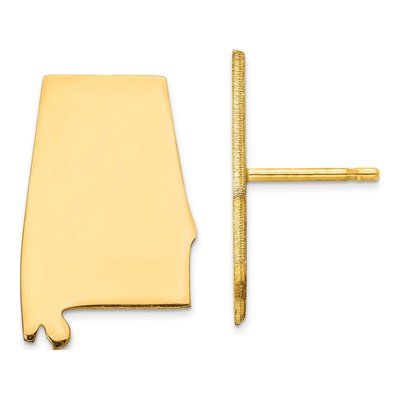 Gold-Plated Sterling Silver Gp Al Large State Stud Earrings