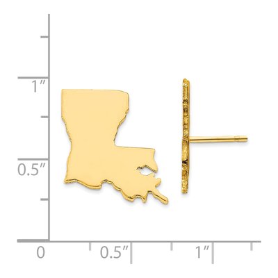 Gold-Plated Sterling Silver Louisiana State Stud Earrings – view 2