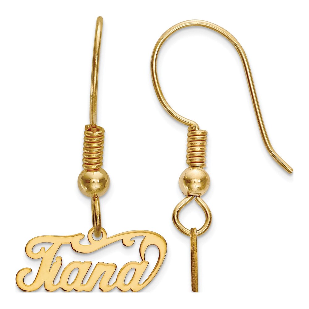 Gold-Plated Sterling Silver Name Plate Dangle Earrings