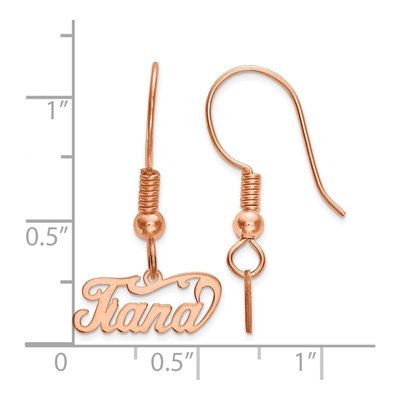 Rose Gold-Plated Sterling Silver Personalized Name Plate Dangle Earrings – view 2