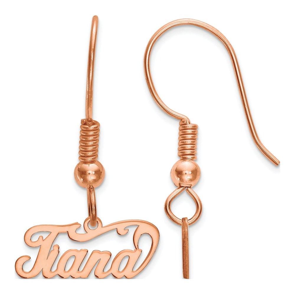 Personalized Rose-Tone Name Plate Earrings