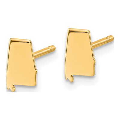 Gold-Plated Sterling Silver Alabama State Stud Earrings – view 2