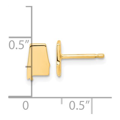 Gold-Plated Sterling Silver Alabama State Stud Earrings – view 4