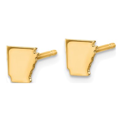 Gold-Plated Sterling Silver Arkansas State Stud Earrings – view 2