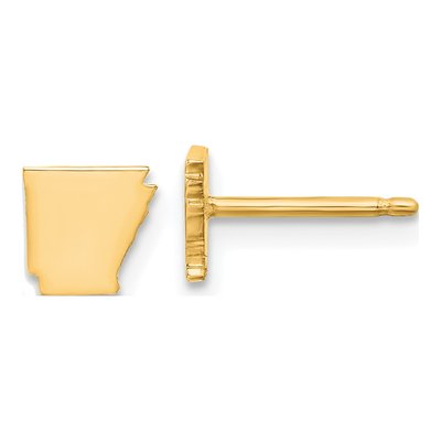 Gold-Plated Sterling Silver Arkansas State Stud Earrings