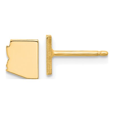 Gold-Plated Sterling Silver Arizona State Stud Earrings