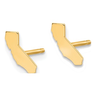 Gold-Plated Sterling Silver California State Stud Earrings – view 2