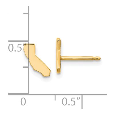 Gold-Plated Sterling Silver California State Stud Earrings – view 4