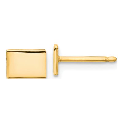 Gold-Plated Sterling Silver Colorado State Stud Earrings