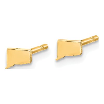Gold-Plated Sterling Silver Connecticut State Stud Earrings – view 2