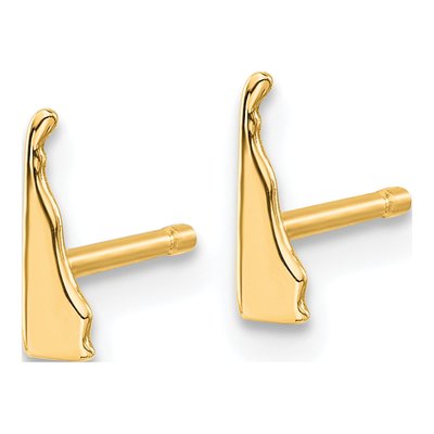 Gold-Plated Sterling Silver Delaware State Stud Earrings – view 3