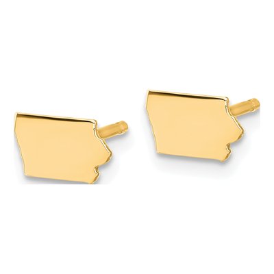 Gold-Plated Sterling Silver Iowa State Stud Earrings – view 3