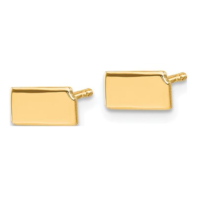 Gold-Plated Sterling Silver Kansas State Stud Earrings – view 2