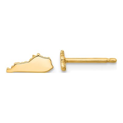 Gold-Plated Sterling Silver Kentucky State Stud Earrings