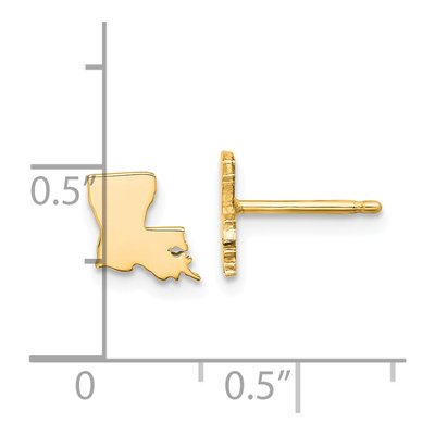 Gold-Plated Sterling Silver Louisiana State Stud Earrings – view 5