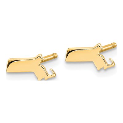 Gold-Plated Sterling Silver Massachusetts State Stud Earrings – view 2