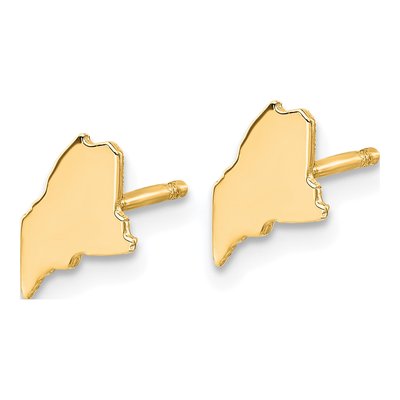 Gold-Plated Sterling Silver Maine State Stud Earrings – view 3