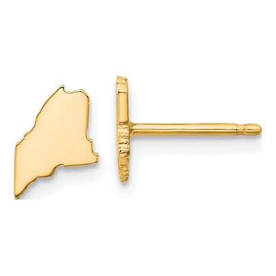Gold-Plated Sterling Silver Maine State Stud Earrings
