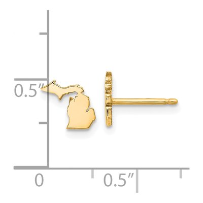 Gold-Plated Sterling Silver Michigan State Stud Earrings – view 4