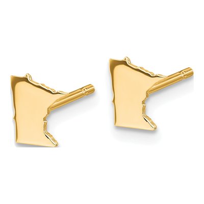 Gold-Plated Sterling Silver Minnesota State Stud Earrings – view 2