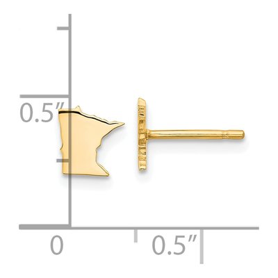 Gold-Plated Sterling Silver Minnesota State Stud Earrings – view 4