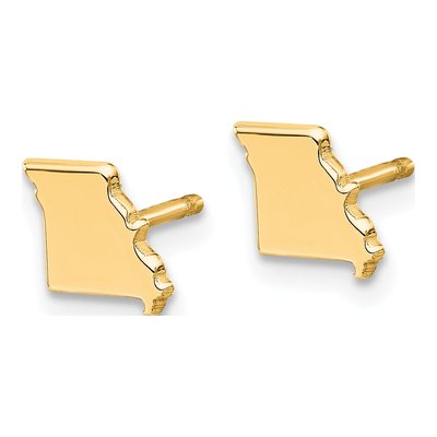 Gold-Plated Sterling Silver Missouri State Stud Earrings – view 2