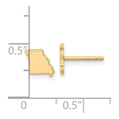Gold-Plated Sterling Silver Missouri State Stud Earrings – view 4