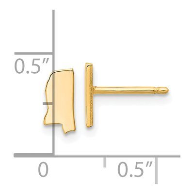 Gold-Plated Sterling Silver Mississippi State Stud Earrings – view 5