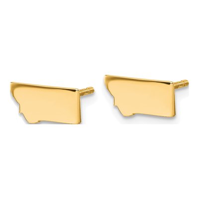 Gold-Plated Sterling Silver Montana State Stud Earrings – view 2