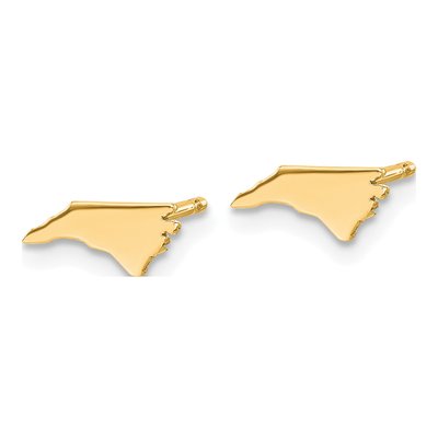 Gold-Plated Sterling Silver North Carolina State Stud Earrings – view 3