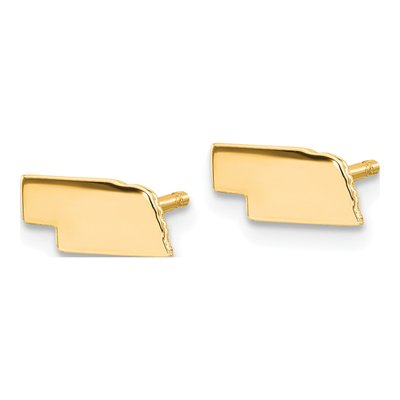 Gold-Plated Sterling Silver Nebraska State Stud Earrings – view 2