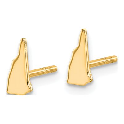 Gold-Plated Sterling Silver Hampshire State Stud Earrings – view 2