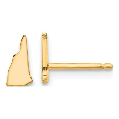 Gold-Plated Sterling Silver Hampshire State Stud Earrings