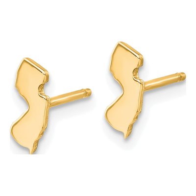 Gold-Plated Sterling Silver Jersey State Stud Earrings – view 2